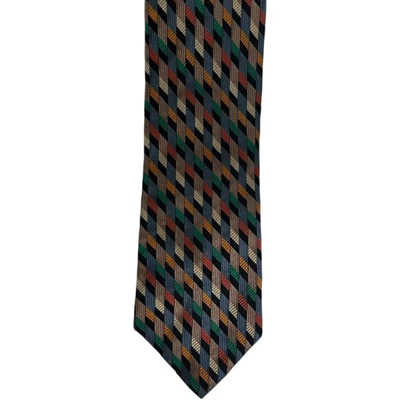Pierre Balmain Couture 100% Silk Necktie Multicolor Geometric Woven Tie - Picture 2 of 6